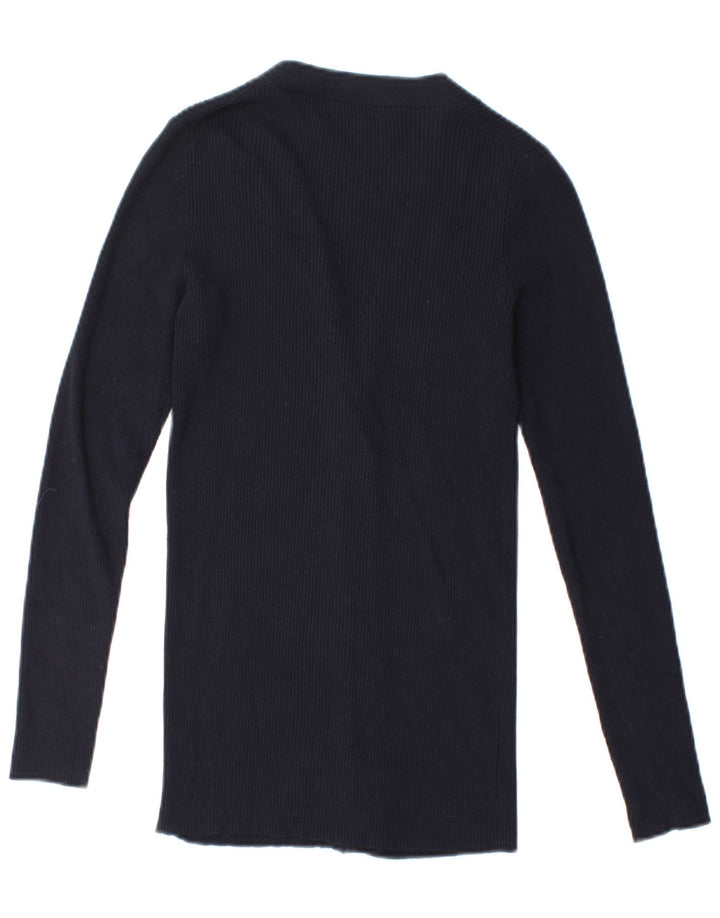 Zara Mujer Cárdigan Suéter UK 44 Medio Azul Marino