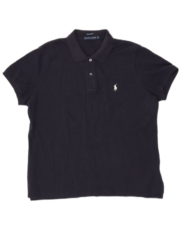 RALPH LAUREN Polo ajustado para mujer UK 40 XL Algodón azul marino