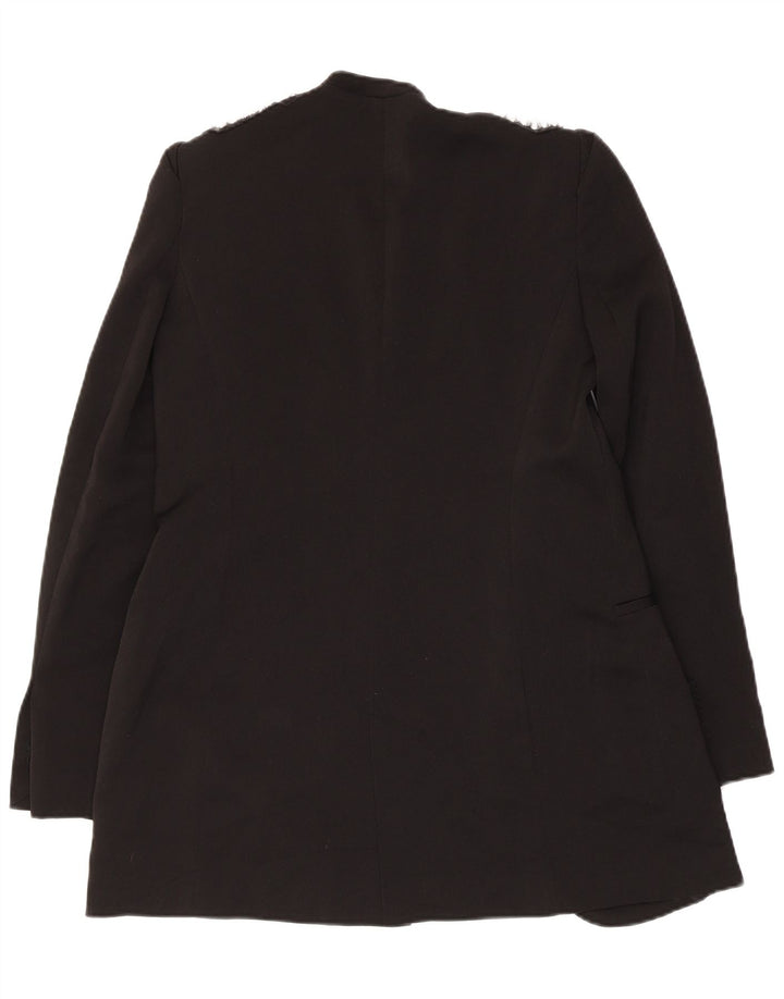 Zara Chaqueta Americana Abierta para Mujer UK 42 Mediana Negra