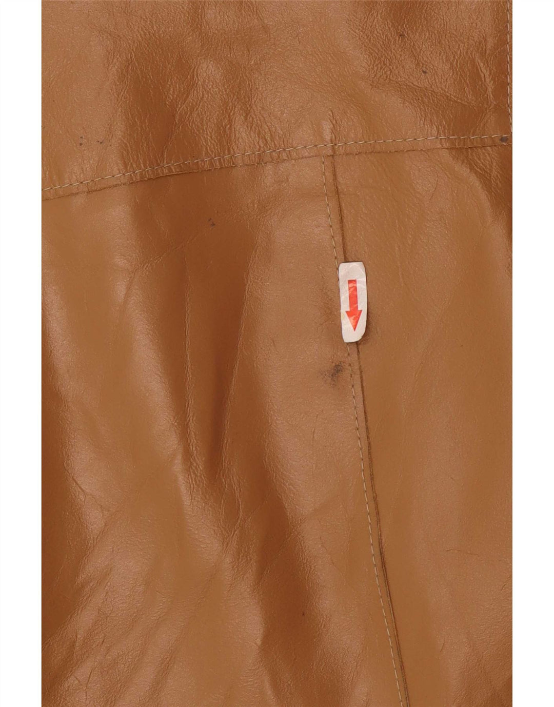 Vintage mujer chaqueta de cuero Reino Unido 8 pequeño beige