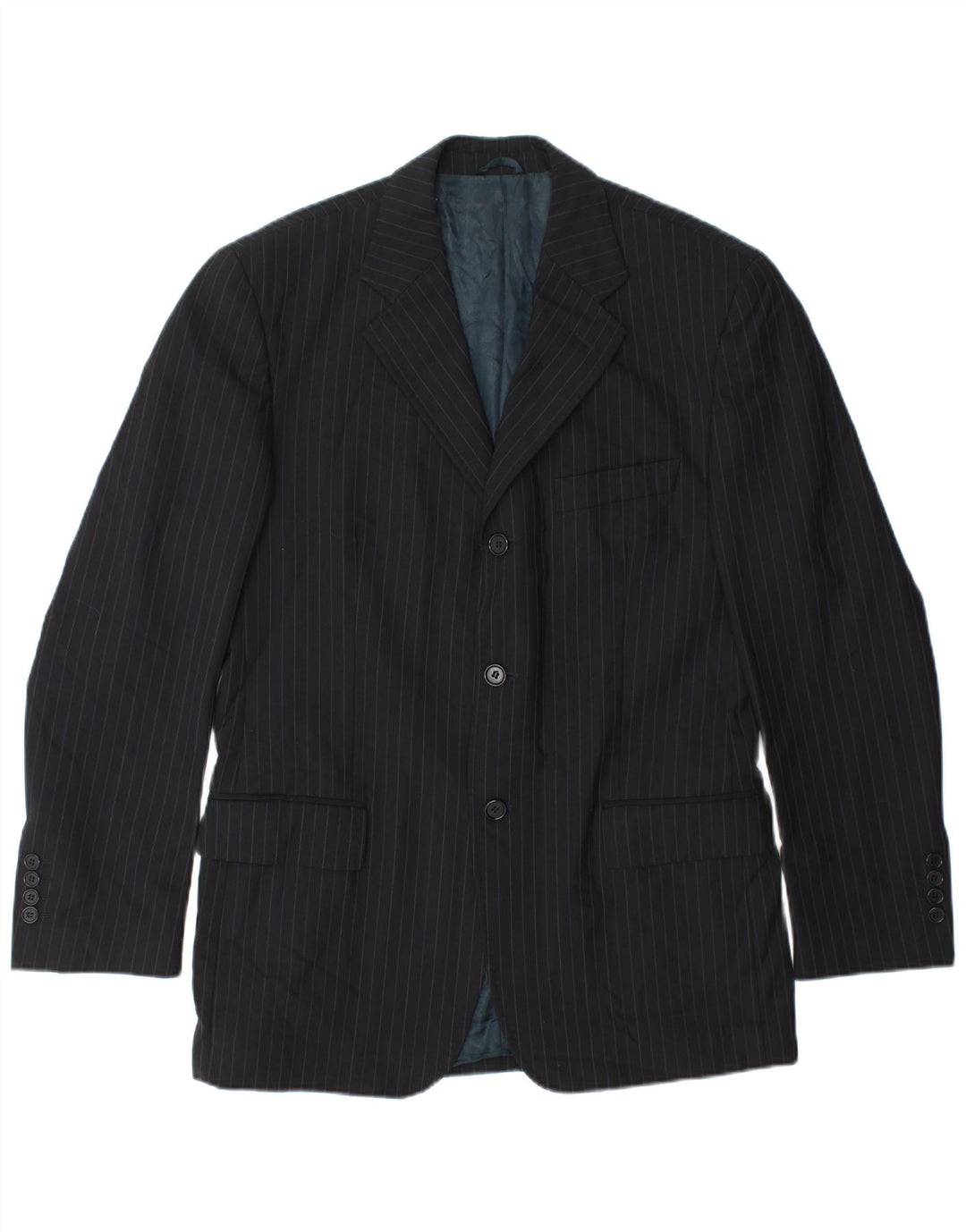 BOGGI Chaqueta tipo blazer de 3 botones para hombre IT 50 Large Lana a rayas negras
