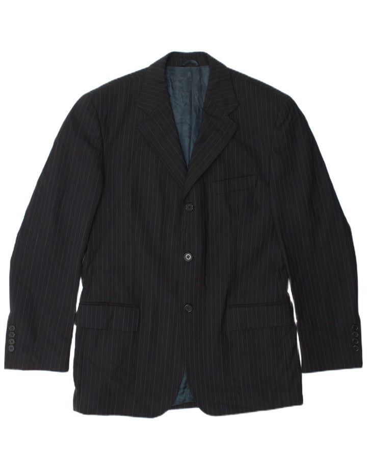 BOGGI Chaqueta tipo blazer de 3 botones para hombre IT 50 Large Lana a rayas negras
