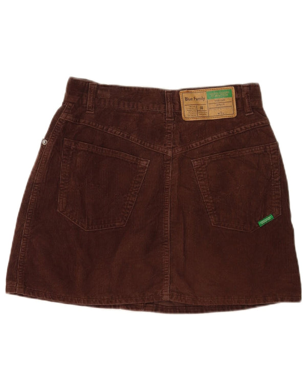 Benetton Minifalda De Pana De Talle Alto IT 42 Medium W26 Marrón