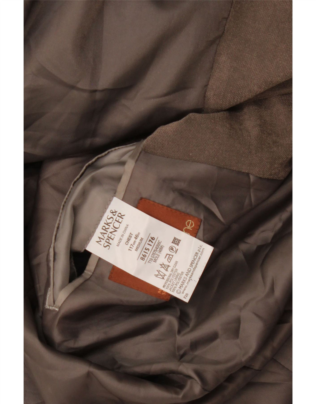 Marks & Spencer Chaqueta tipo blazer de 3 botones para hombre UK 46 XL Poliéster gris