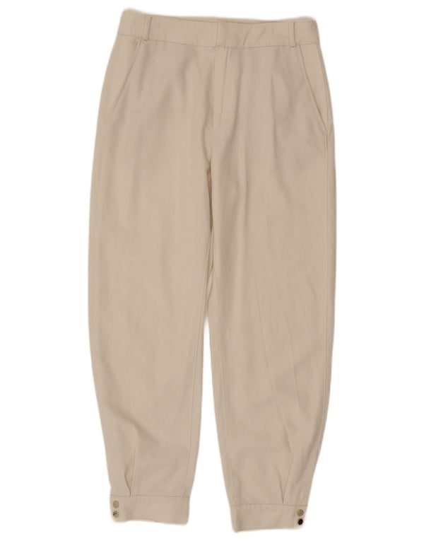 Massimo Dutti Pantalón Chino Joggers Mujer EU 38 Small W28 L27 Blanco