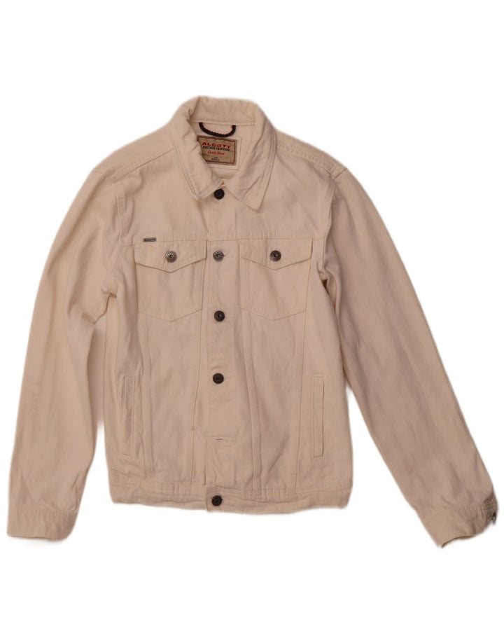 ALCOTT Chaqueta vaquera gráfica para mujer UK 1O Small White Cotton