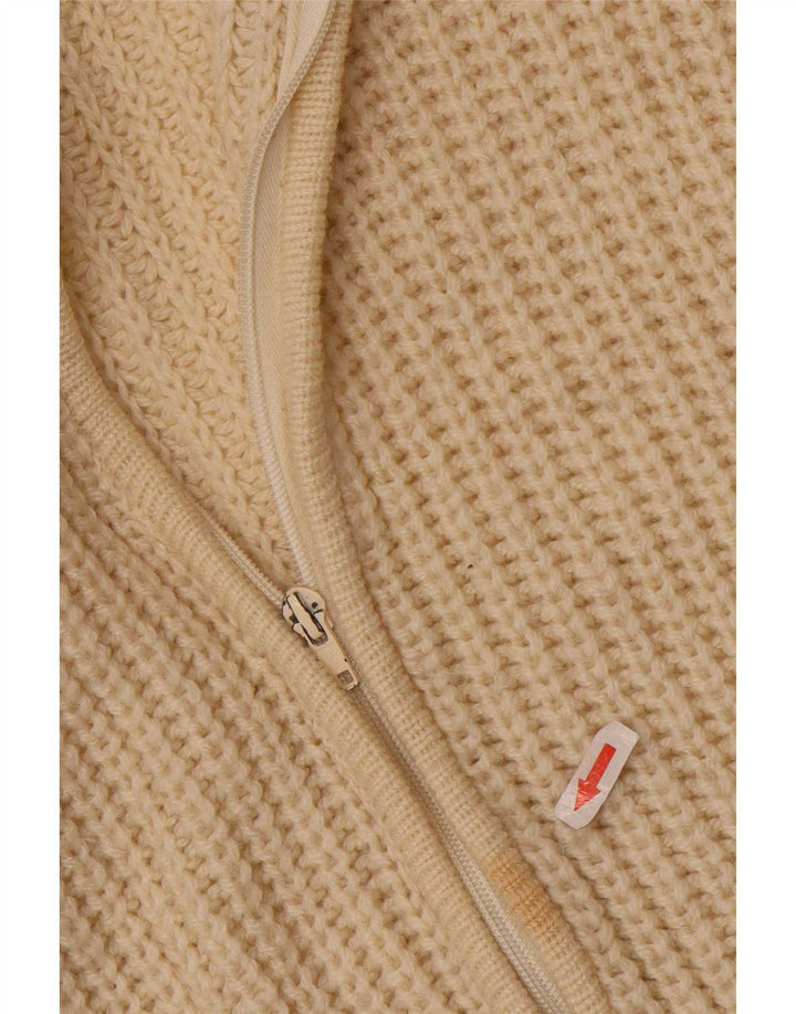 Vintage hombres Cardigan suéter Reino Unido 38 Medio Beige