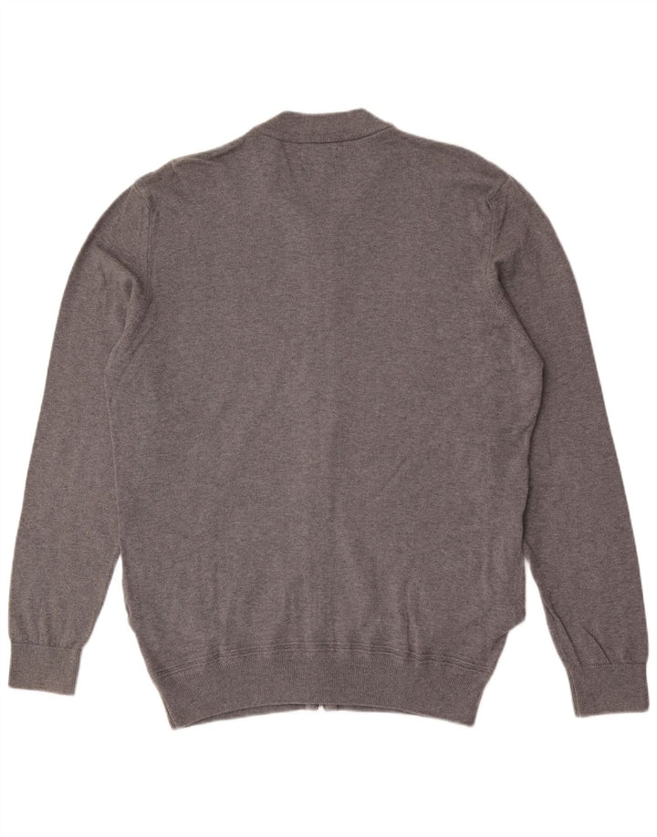 Zara Hombre Cárdigan Sueter XL Gris Algodón