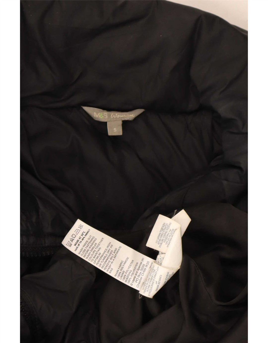 Marks & Spencer Abrigo acolchado extragrande con capucha para mujer UK 10 Small Black