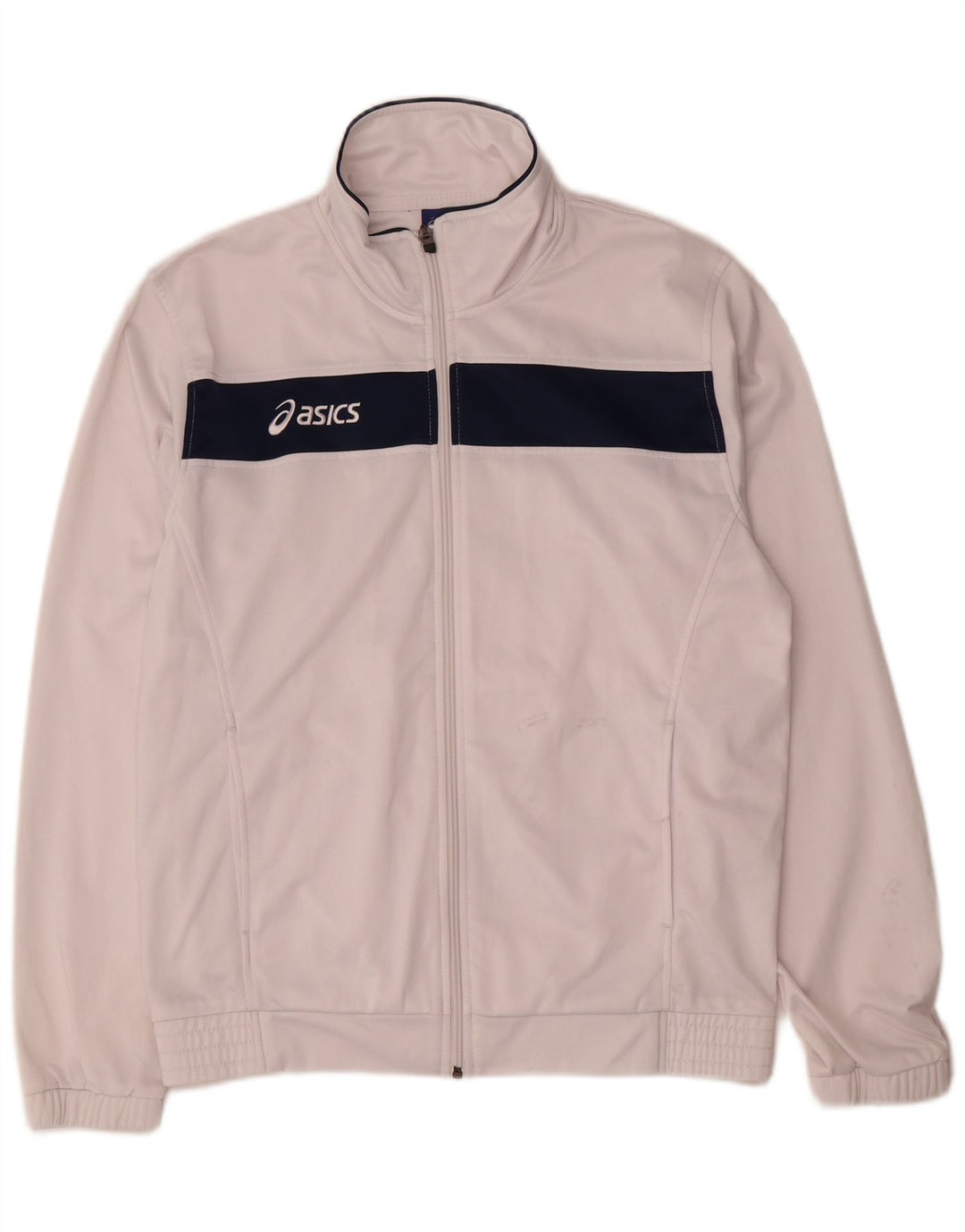 Asics Hombre Chándal Top Jacket Medium Blanco Colorblock Poliéster