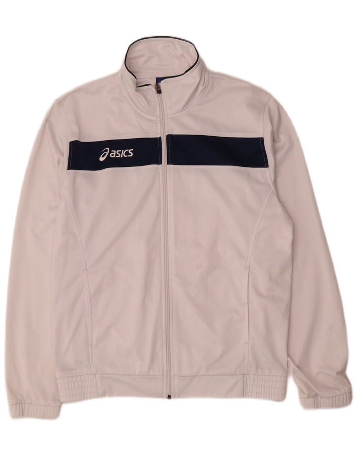 Asics Hombre Chándal Top Jacket Medium Blanco Colorblock Poliéster