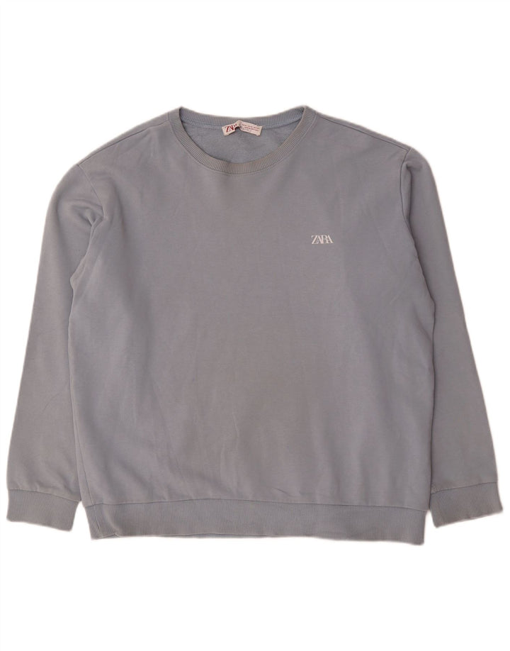 Zara Hombre Sudadera Jumper XL Azul Algodón