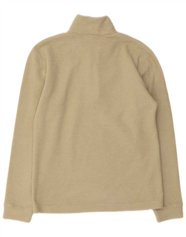 Vintage mujer zip cuello polar jumper medio verde