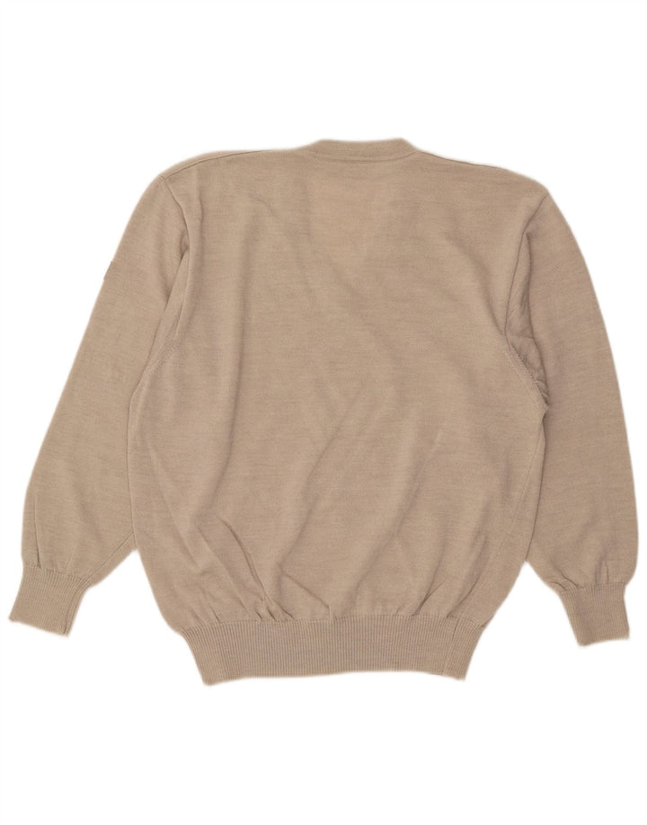Marz Jersey con cuello en V para hombre IT 48 Lana beige medio