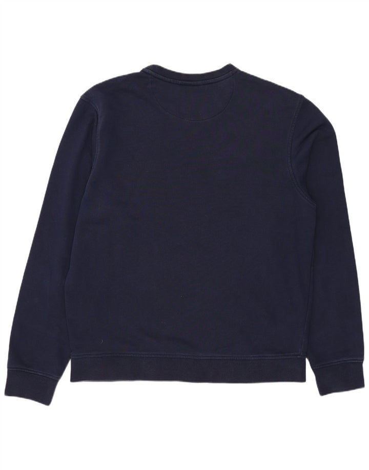 LACOSTE Sudadera para hombre Jumper Talla 4 Mediana Azul marino Algodón