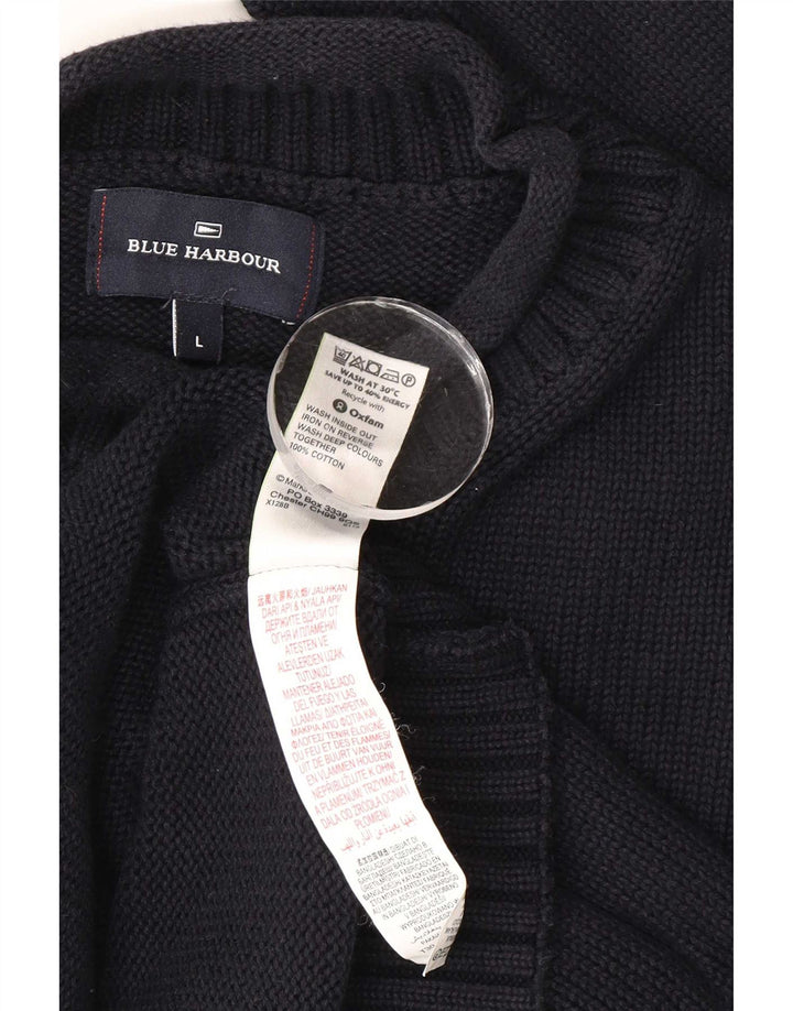 Marks & Spencer Jersey con cuello alto para hombre, talla grande, azul marino