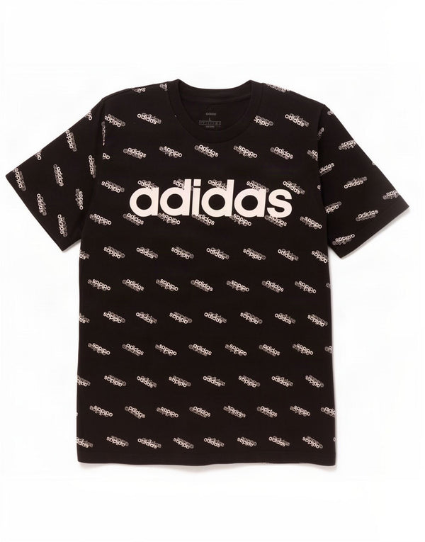 Adidas - Camiseta gráfica para hombre, talla grande, algodón negro