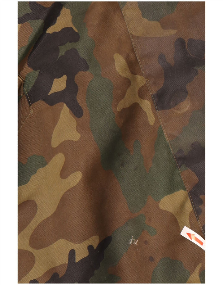 Vintage hombres chaqueta militar Reino Unido 42 XL caqui camuflaje poliéster