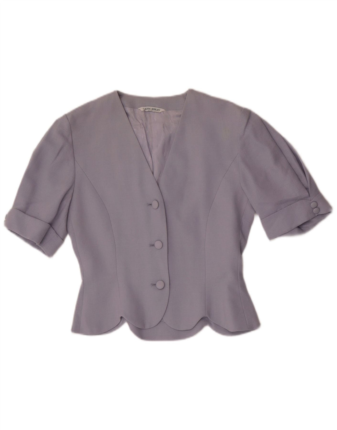 Laura Ashley Chaqueta Blazer de Manga Corta con 3 Botones para Mujer UK 10 Small Purple