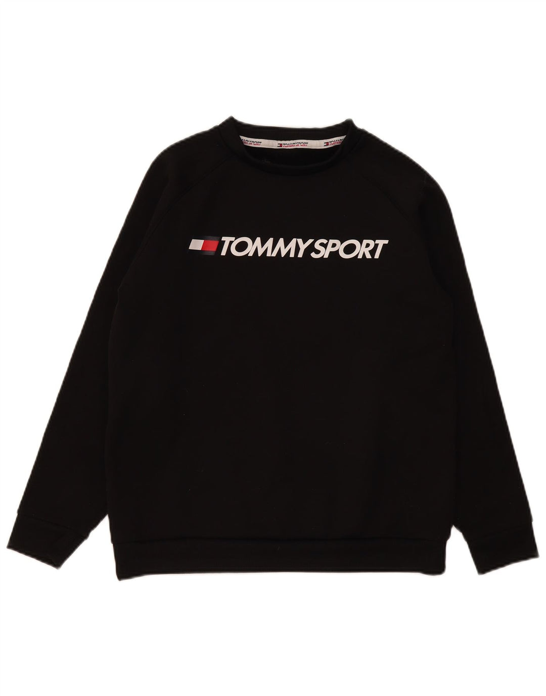 Tommy Hilfiger Sudadera gráfica para mujer Jumper UK 46 Grande Poliéster negro