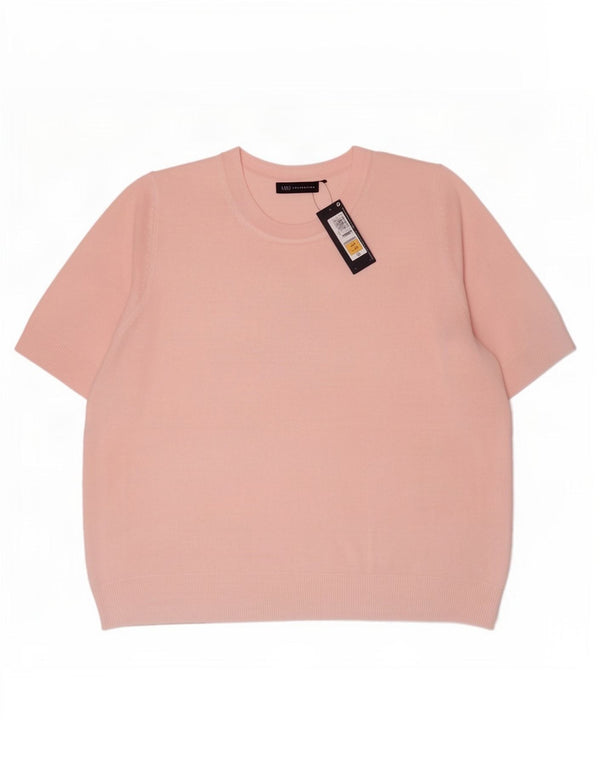 Marks & Spencer Jersey de Manga Corta con Cuello Redondo para Mujer UK 24 4XL Rosa