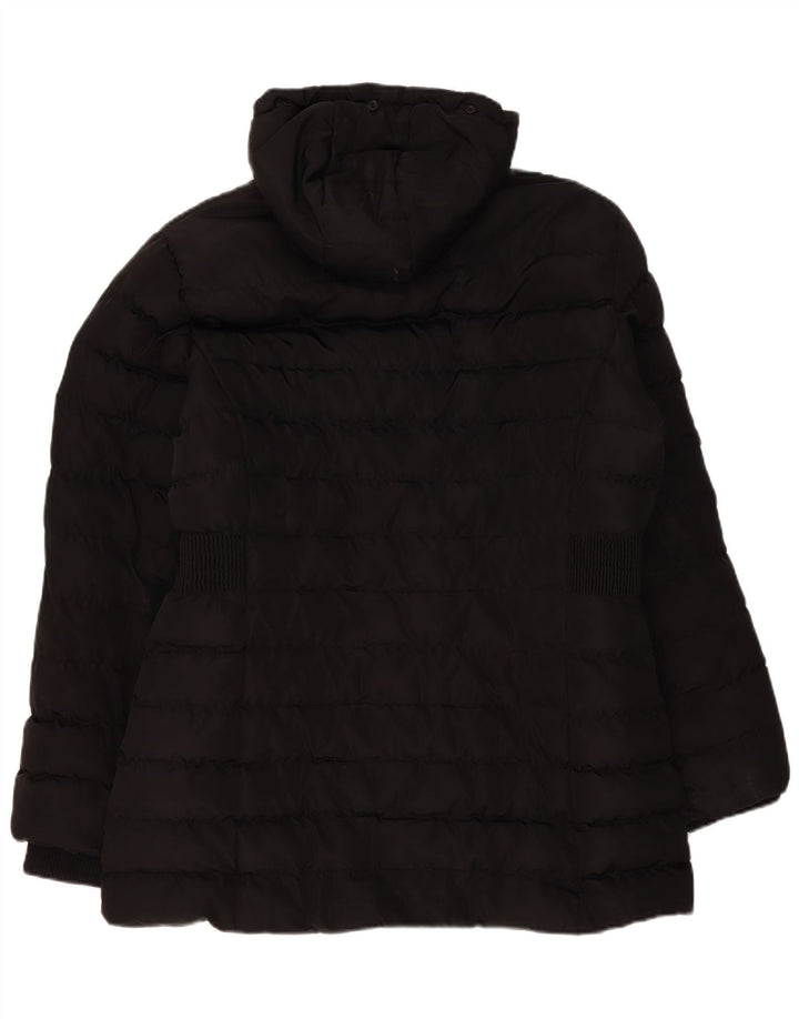 Kangol Abrigo acolchado con capucha para mujer UK 46 Large Poliéster negro
