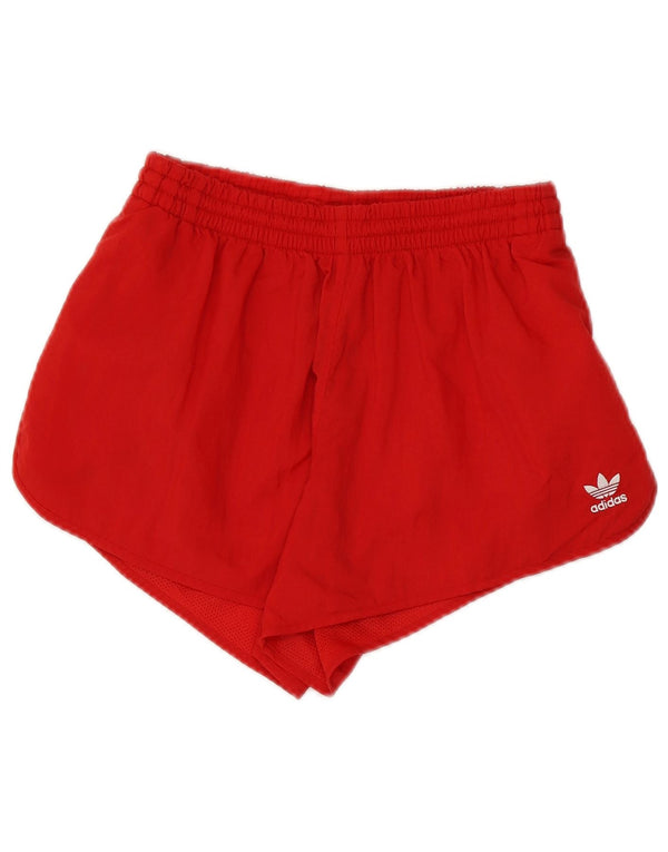 Adidas Pantalones cortos deportivos de cintura alta para mujer UK 10 Small Red Polyamide