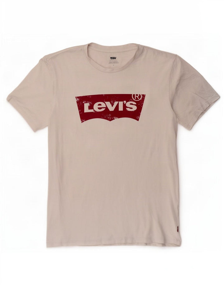 Levi's Camiseta gráfica para mujer Top UK 44 Algodón blanco mediano