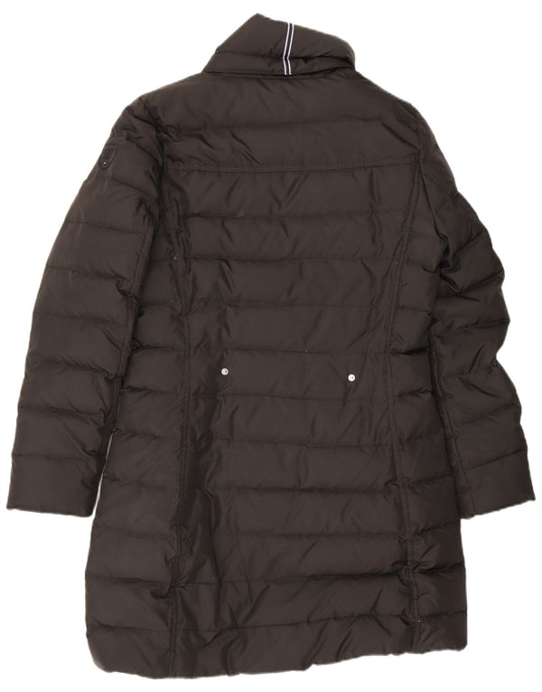 Tommy Hilfiger Abrigo acolchado para mujer UK 44 Poliéster negro mediano