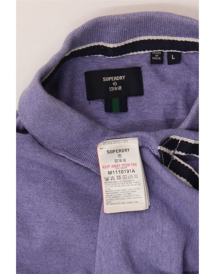 Superdry Polo para hombre de algodón morado grande