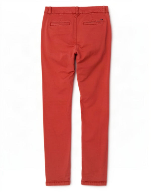 Tommy Hilfiger Pantalones chinos ajustados para mujer W26 L32 Algodón rojo
