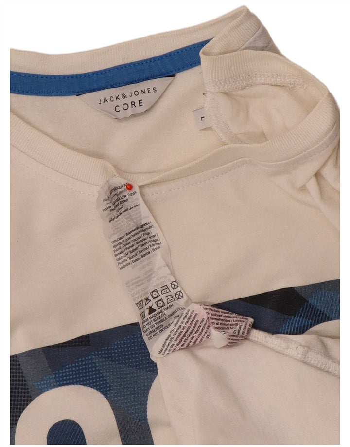 Jack & Jones - Camiseta gráfica para hombre, talla grande, algodón blanco