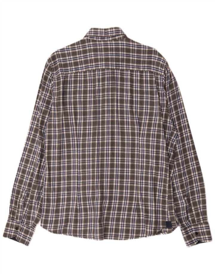Yes Zee Camisa de franela para hombre 2XL Algodón a cuadros gris