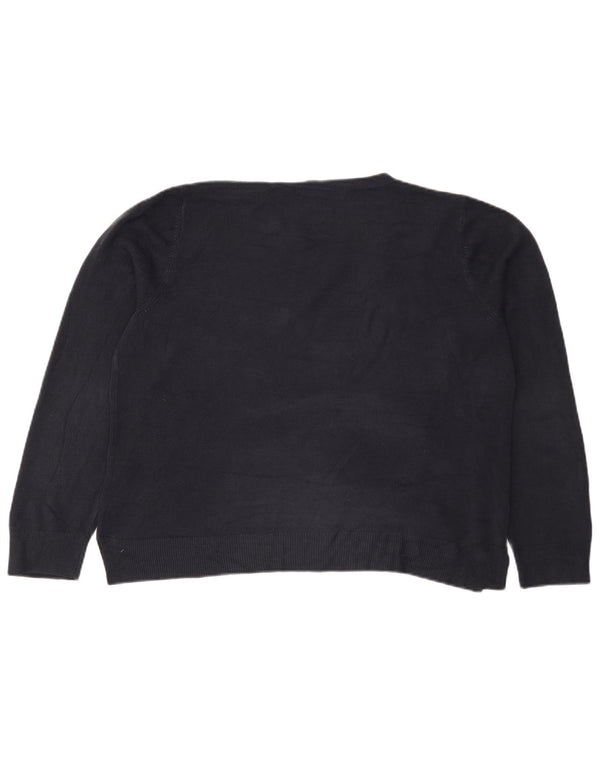 Marks & Spencer Jersey de cuello redondo para mujer UK 20 2XL Azul marino Acrílico