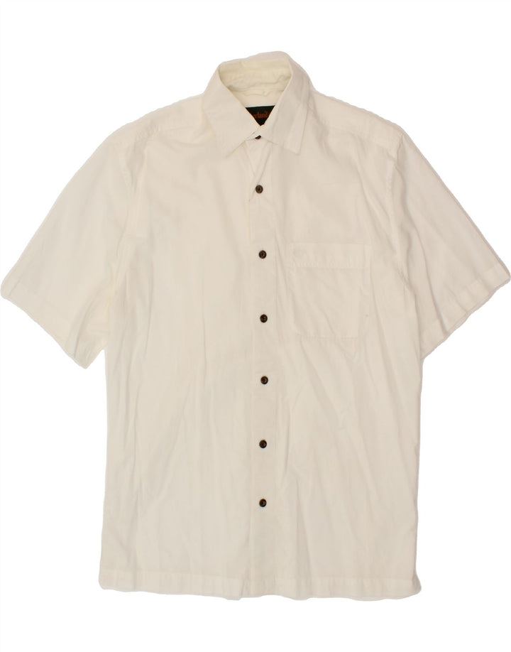 TIMBERLAND Mens Short Sleeve Shirt XS White Cotton Vintage Timberland and Second-Hand Timberland from Messina Hembry 