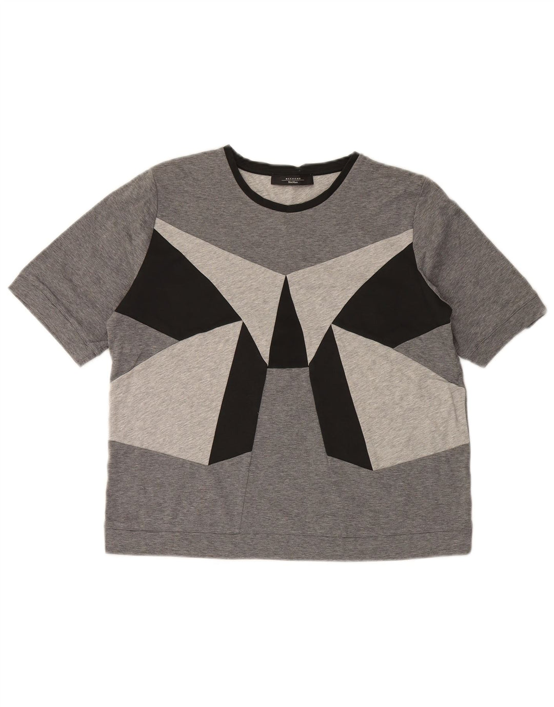 MAX MARA Camiseta de fin de semana para mujer Top UK 46 Large Grey Colourblock