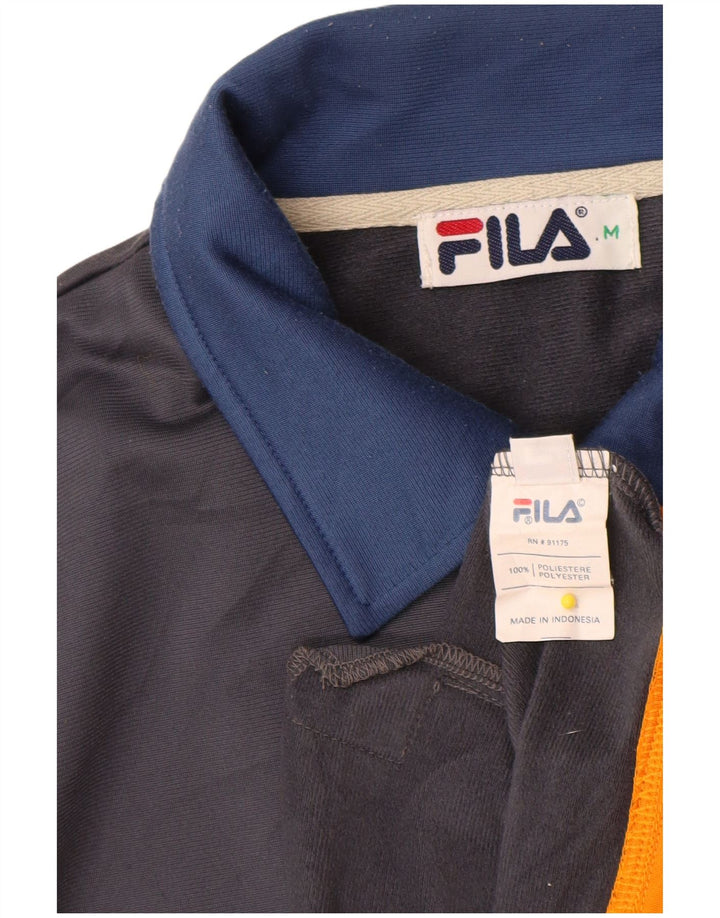 Fila Mens Chándal Top Chaqueta Medio Azul Marino Colorblock Poliéster