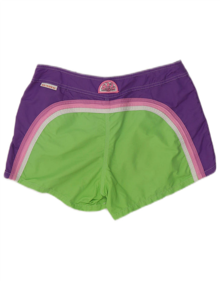 Sundek Bañador Corto para Mujer ES 40 Pequeño Verde Colorblock Poliéster