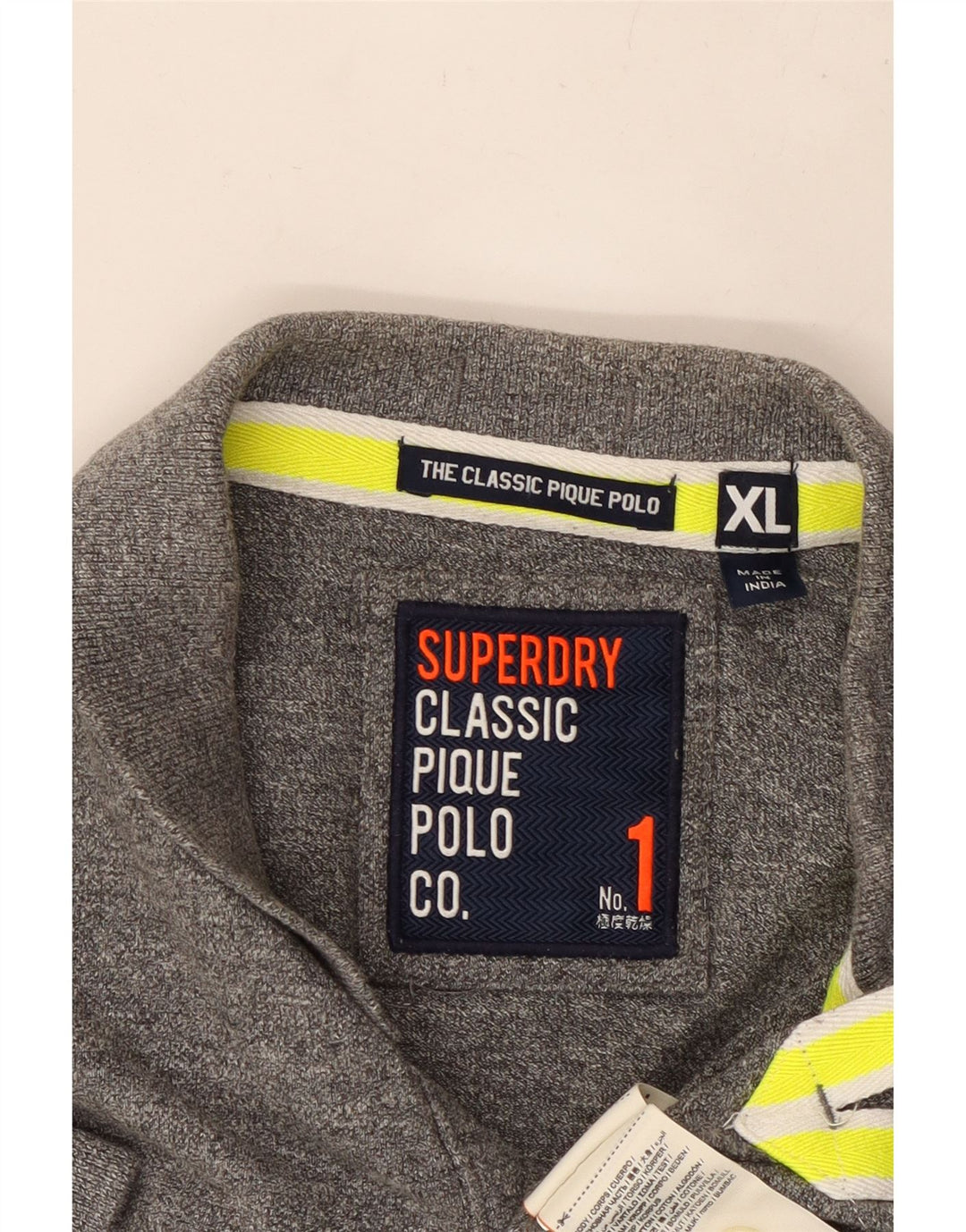 SUPERDRY Polo Hombre XL Gris Algodón