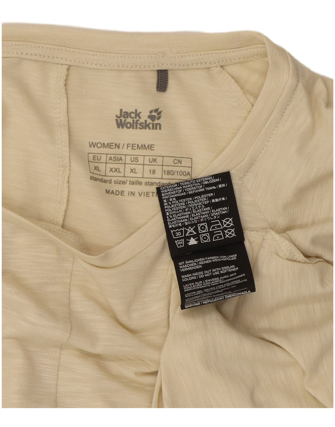 Jack Wolfskin Top para mujer de manga larga UK 40 XL Poliéster moteado beige