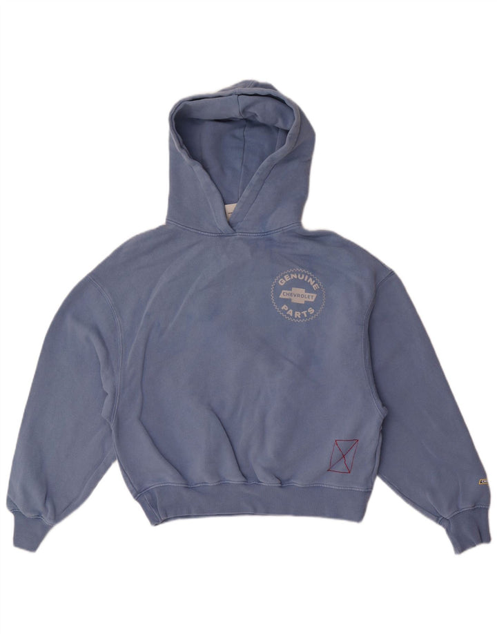 Pull & Bear Jersey con capucha extragrande gráfico para mujer Reino Unido 6 XS Algodón azul
