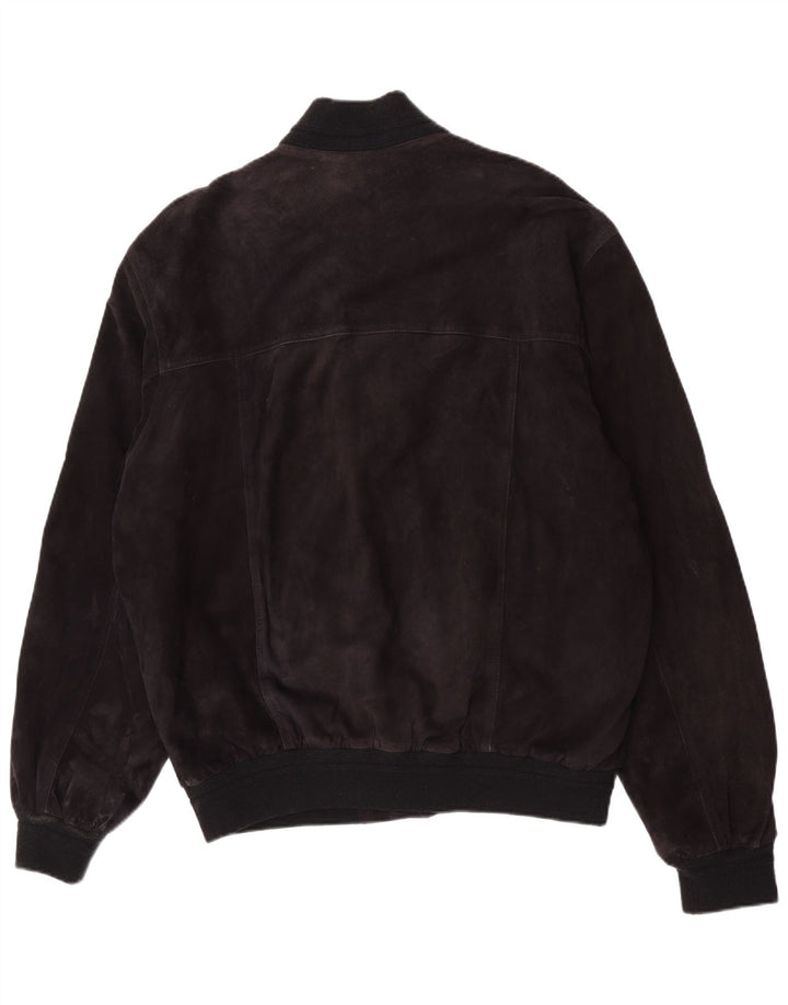 Vintage hombres ante bomber chaqueta IT 56 3XL cuero negro