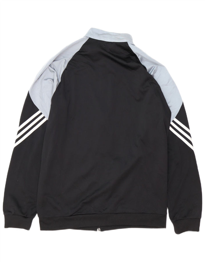 ADIDAS Hombre Chándal Top Chaqueta Grande Negro Colorblock Poliéster