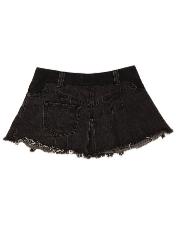 Topshop Minifalda vaquera de cintura baja para mujer UK 8 Small W28 Algodón negro