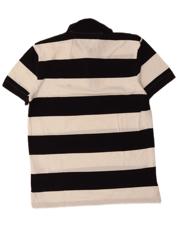 Tommy Hilfiger Polo de corte regular para hombre de algodón a rayas negro mediano
