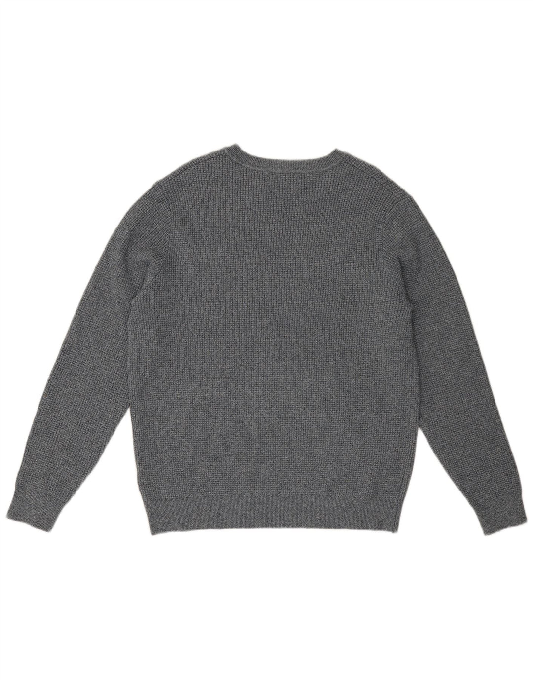Marks & Spencer Jersey con cuello barco para hombre, talla grande, algodón moteado gris