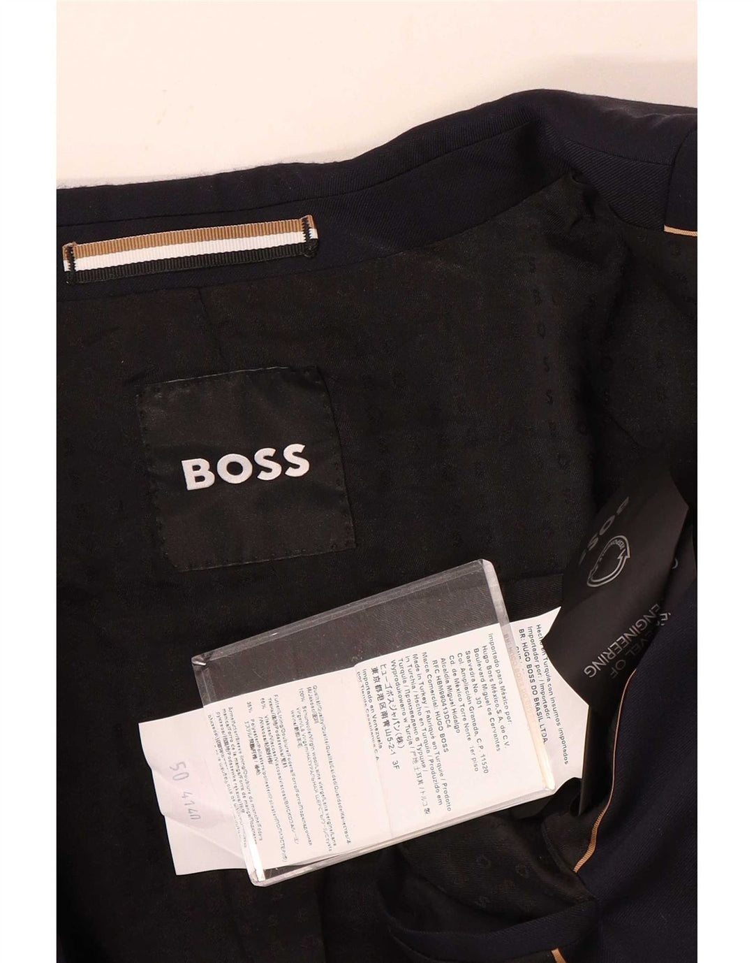 Hugo Boss Chaqueta tipo blazer de 2 botones para hombre EU 50 Grande Lana azul marino