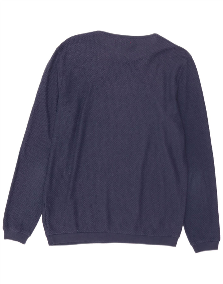 ZARA Hombre Jersey Cuello Barco Jersey Medio Azul Marino Poliéster