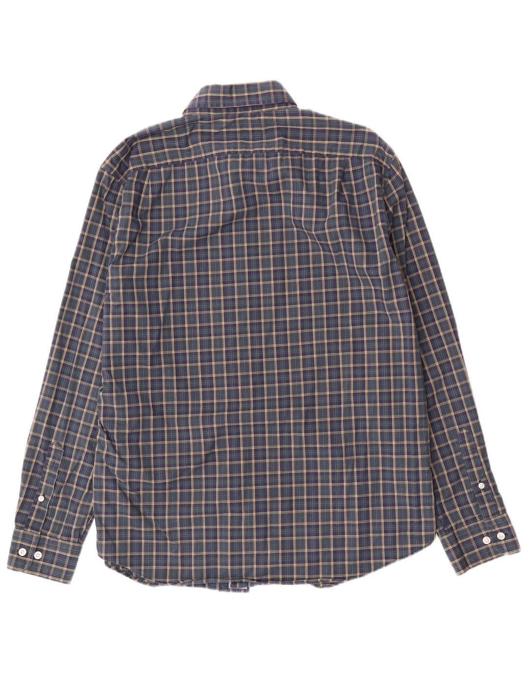 Camisa Nautica Hombre Grande Azul Marino Cuadros Algodón
