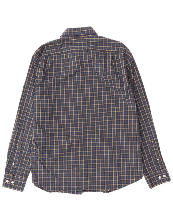 Camisa Nautica Hombre Grande Azul Marino Cuadros Algodón